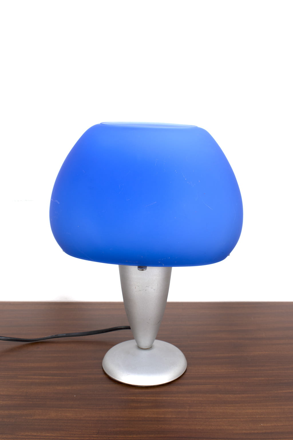Blauw glazen tafellampje