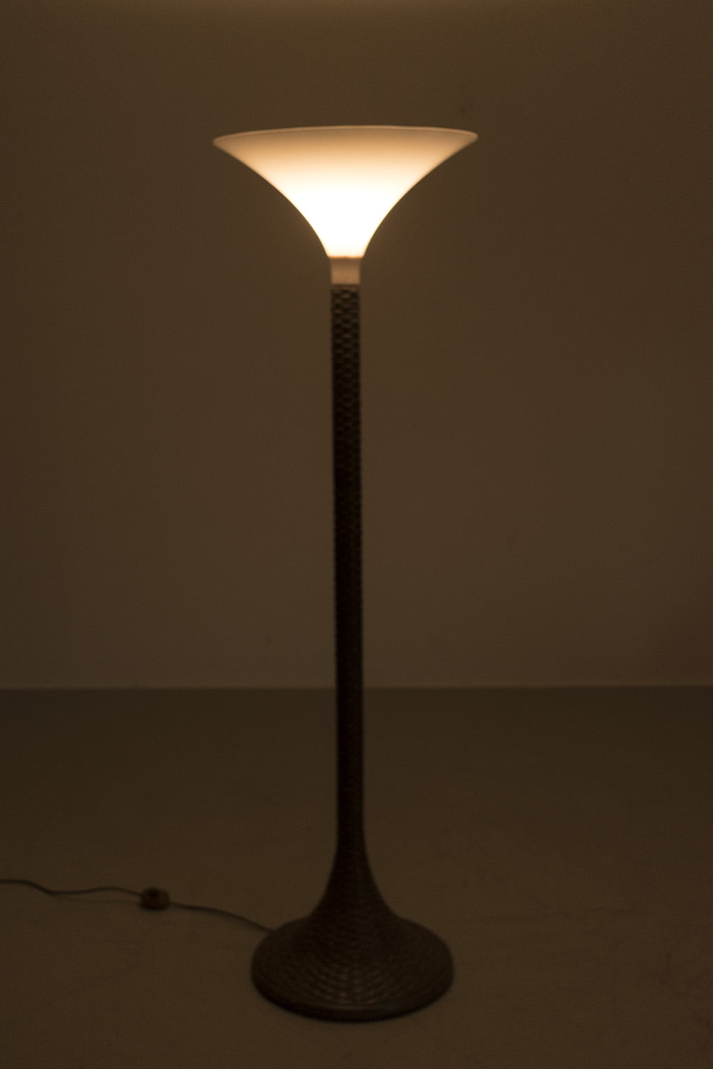 Rattan uplight floor lamp