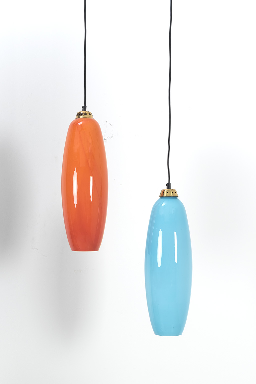 Set Italiaanse glazen hanglampen
