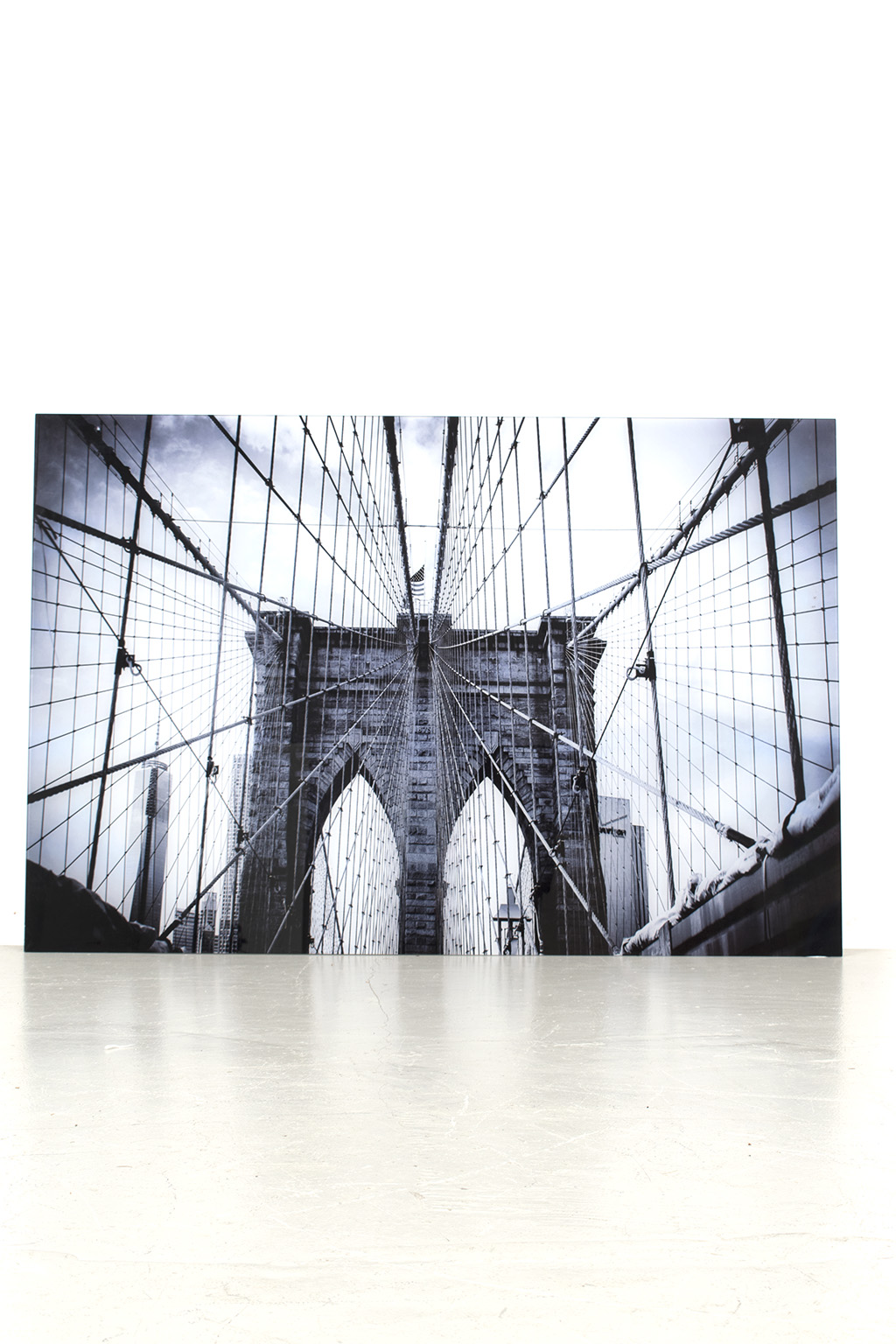 Brooklyn bridge on glass