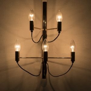 Messing wandlampen met vijf lichtpunten