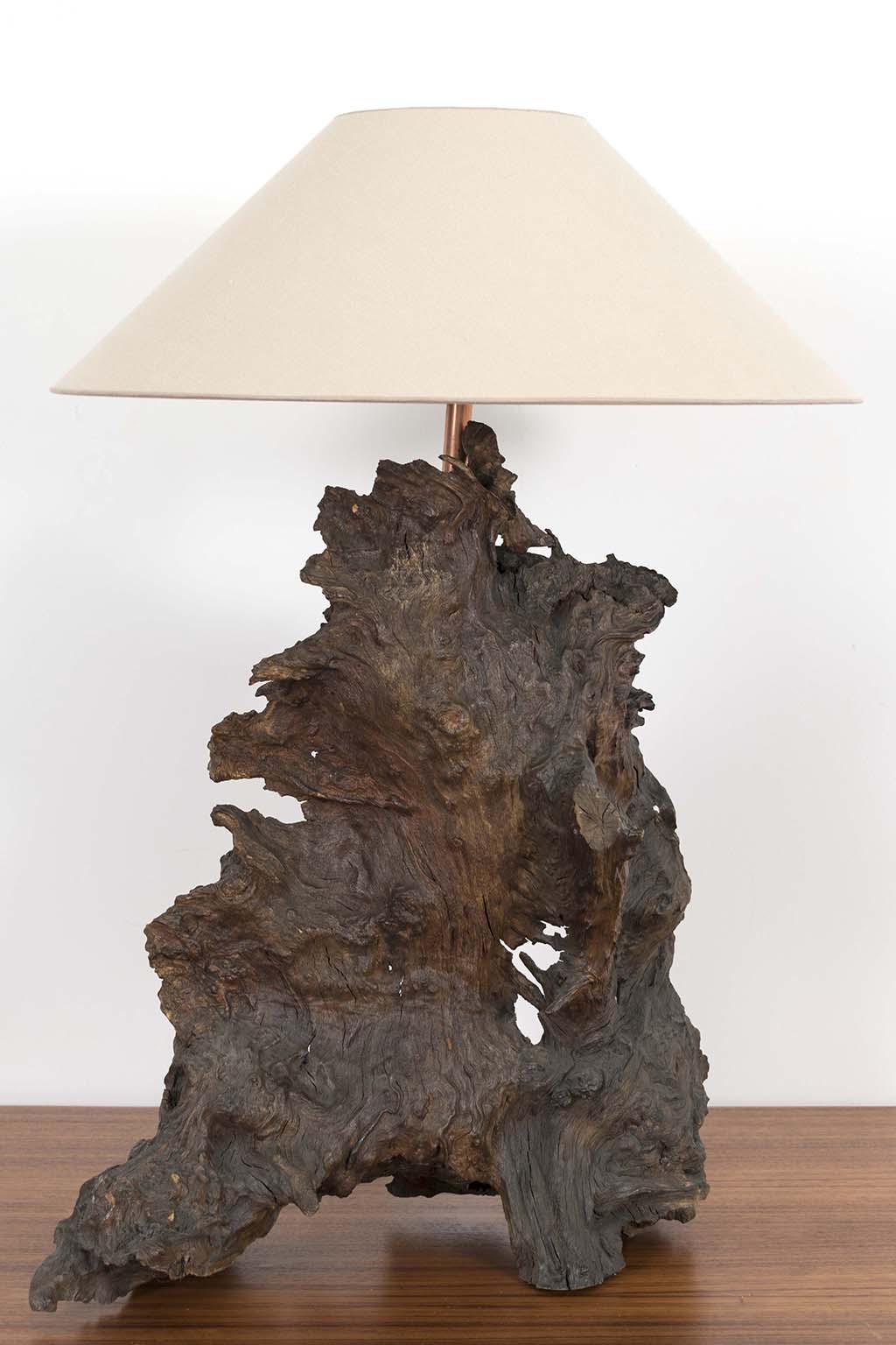 Table lamp tree trunk
