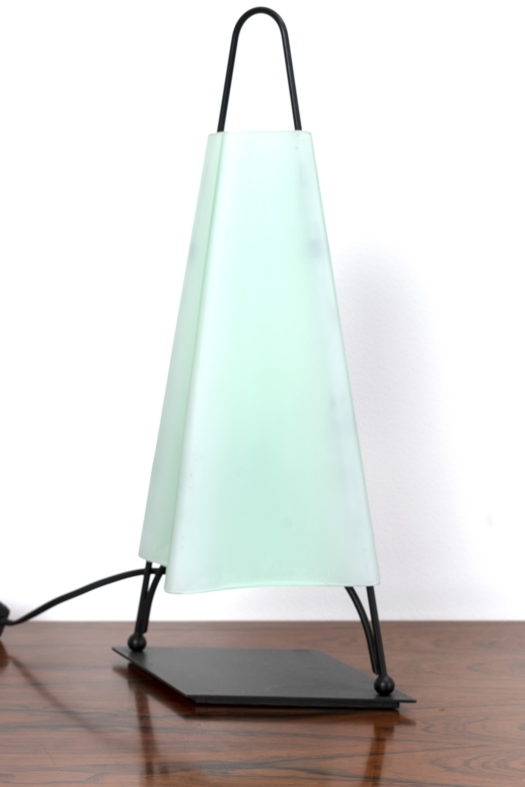 table lamp with folded glass shade