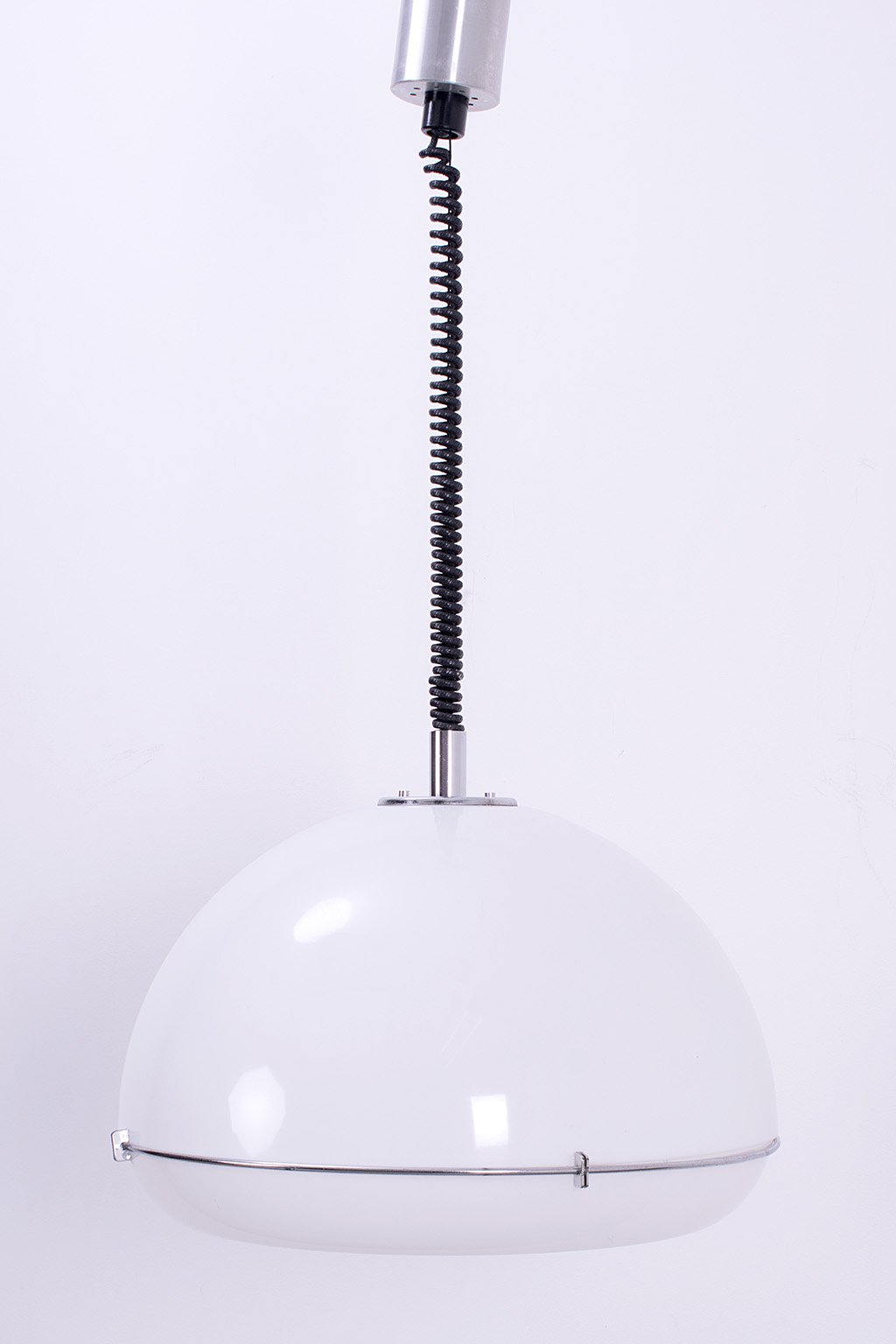 Vintage kunststof hanglamp aan trekpendel
