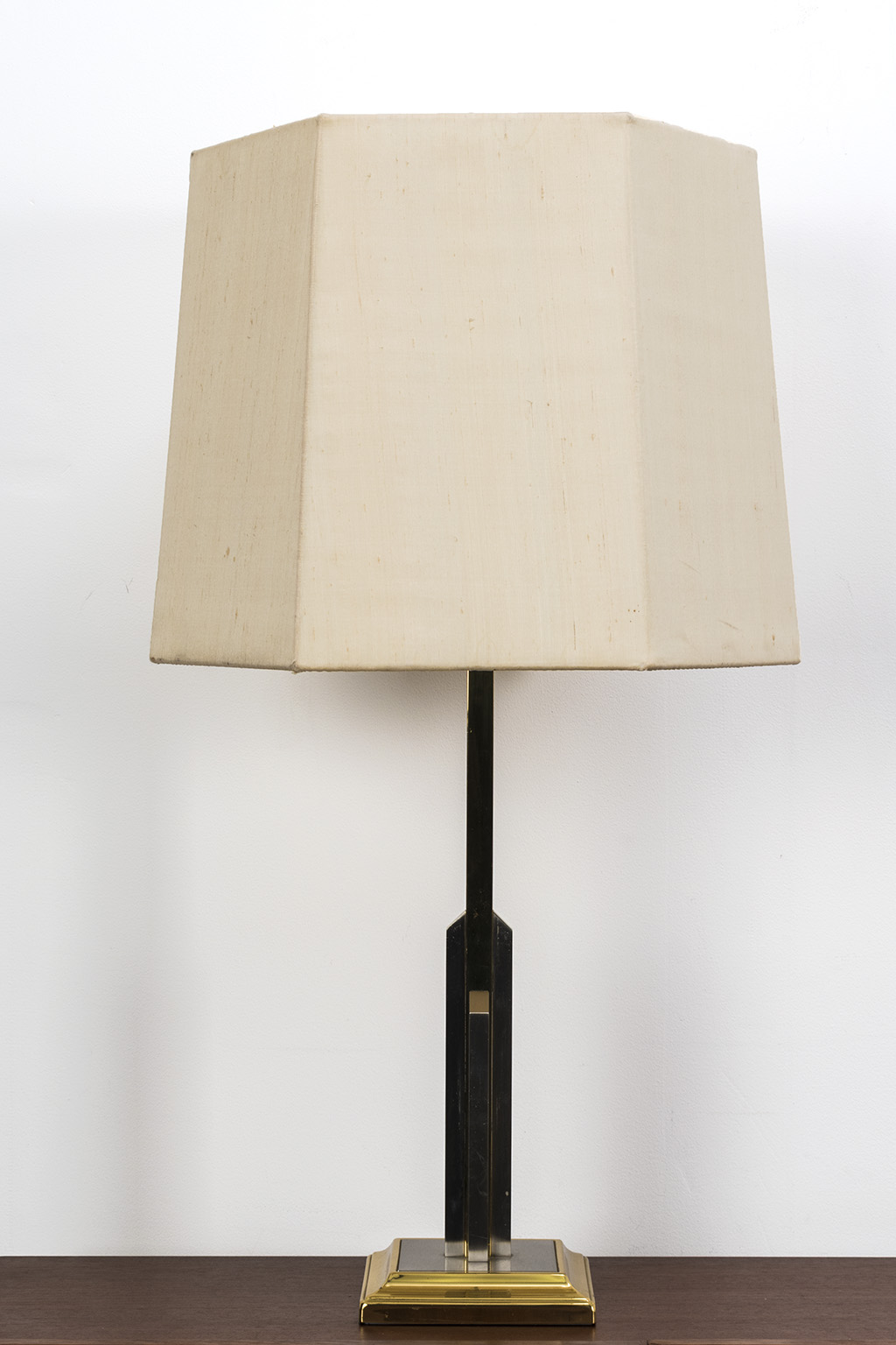Hollywood chic table lamp with silk lampshade