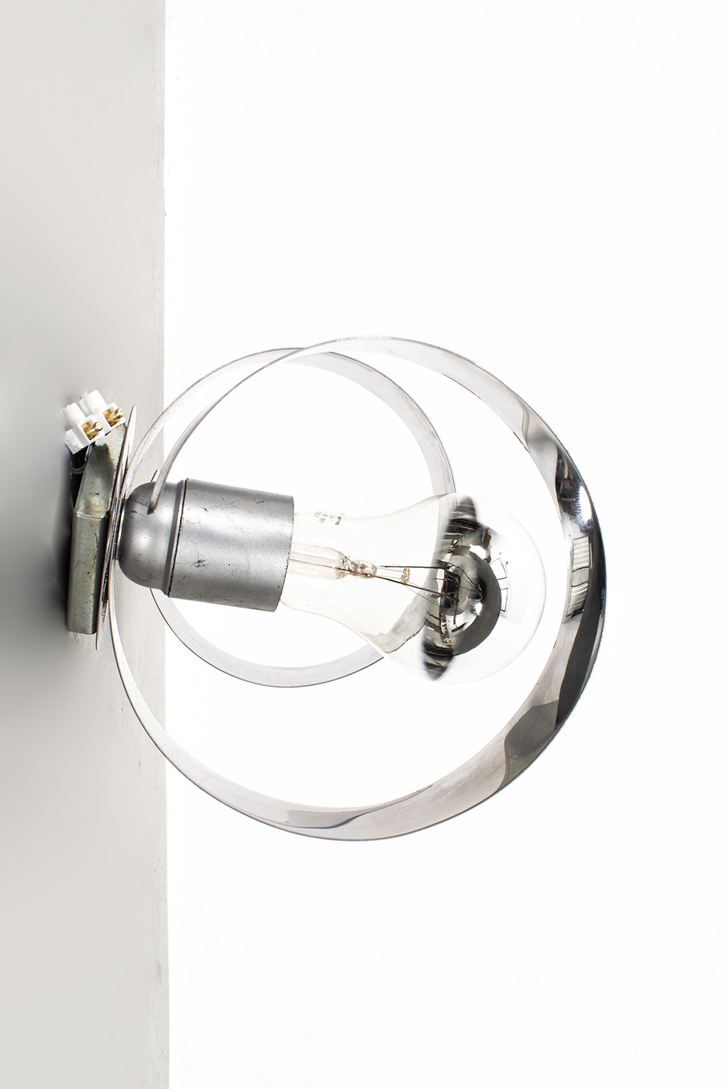 Chromen spiraal wandlamp