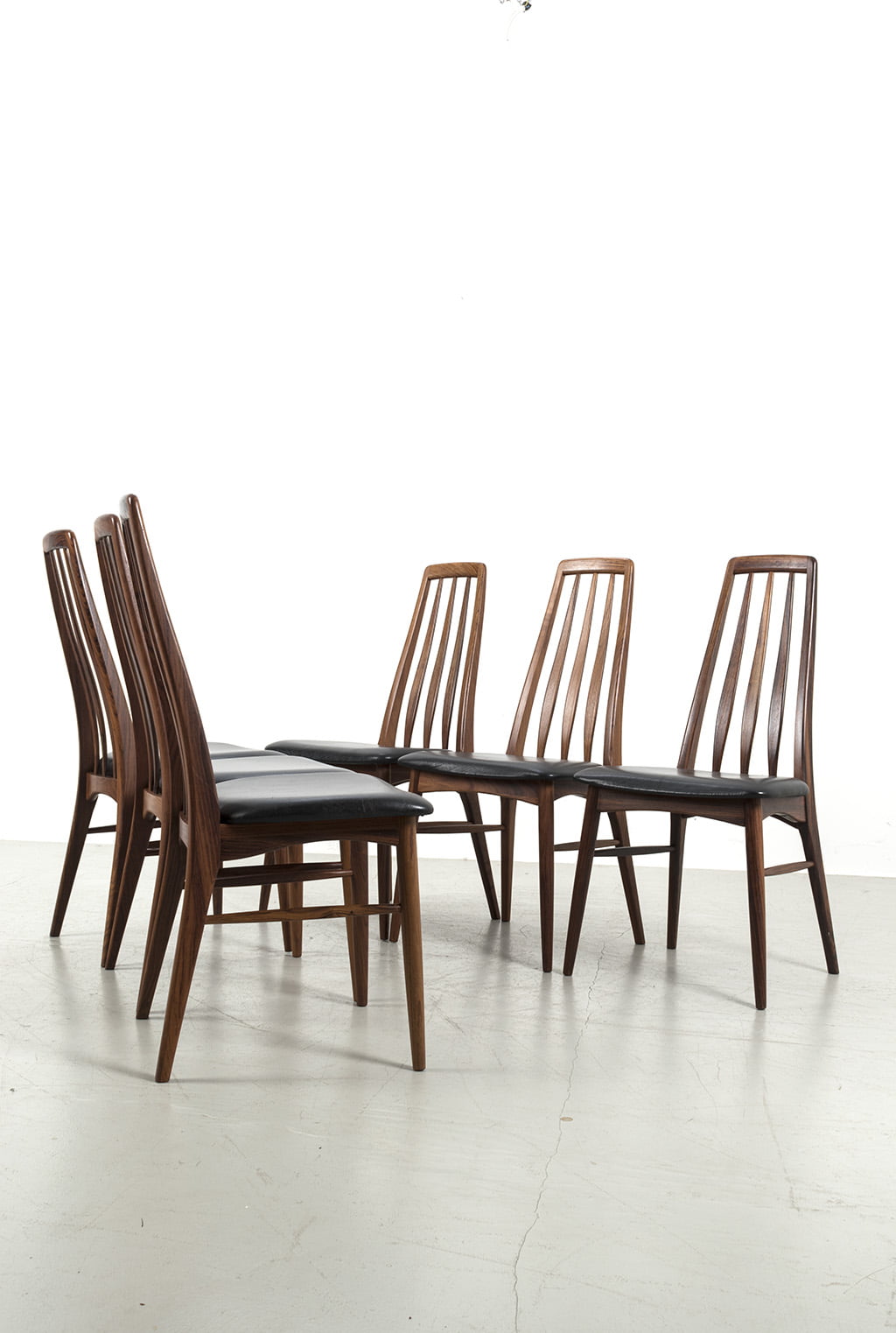 Set of 6 ‘Eva’ chairs by Niels Koefoed