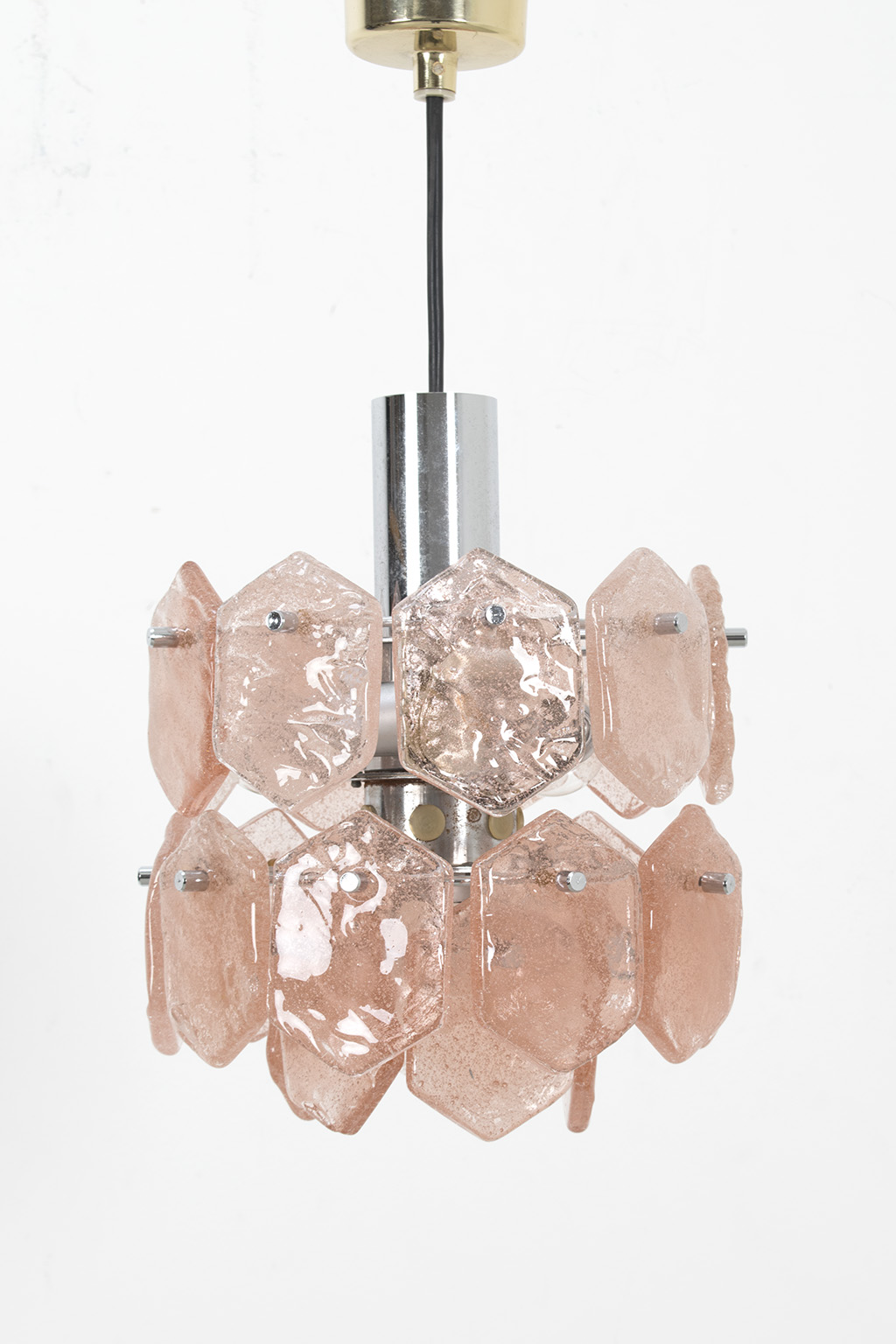 Kalmar hanging lamp with pink glass