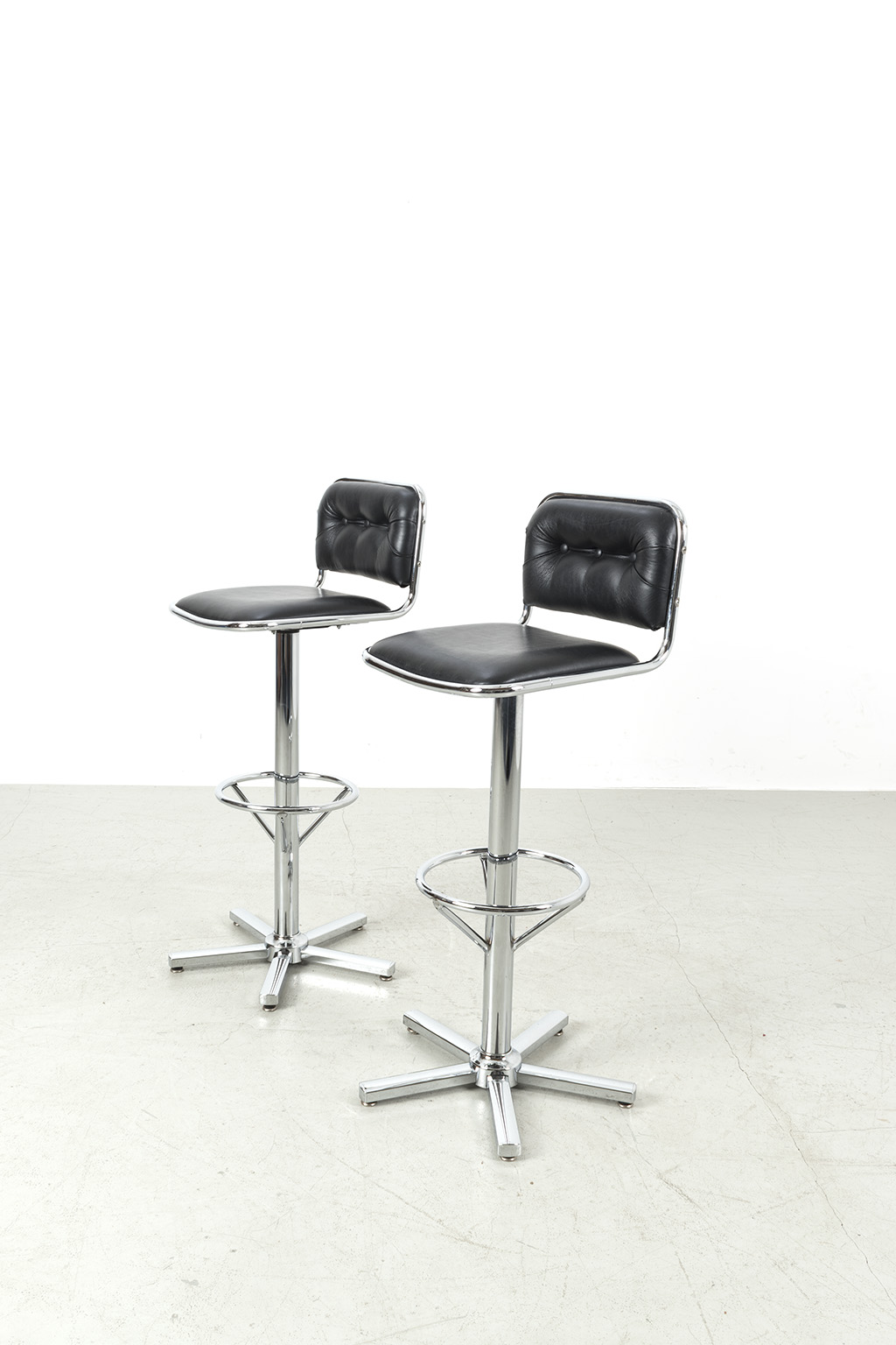 Pair of chrome bar stools