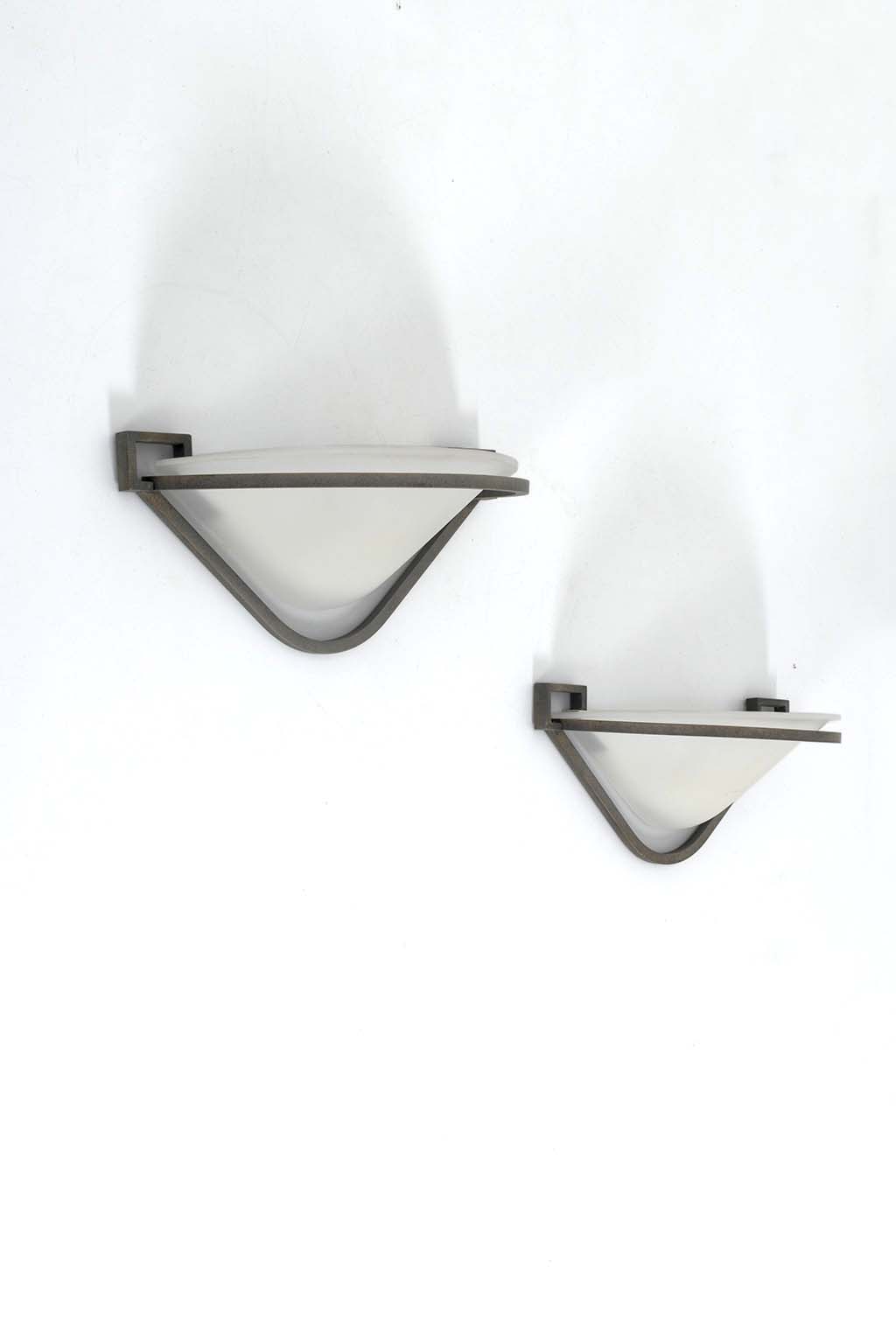 Pair of halogen wall lamps