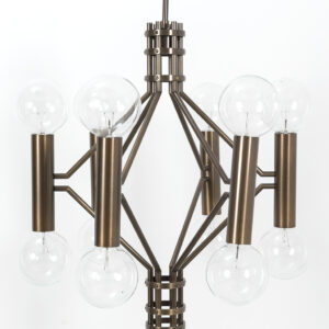 Brutalistische hanglamp bronskleurig