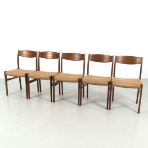 Set van 5 vintage eetkamerstoelen