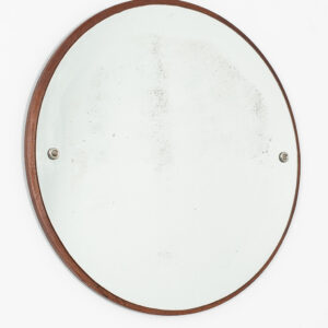 Ronde teak spiegel